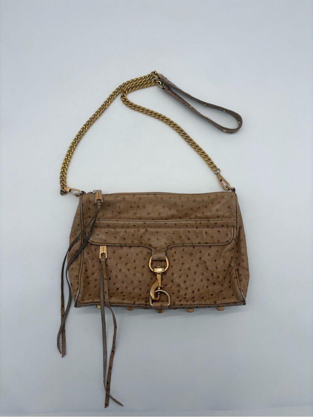 RebeccaโMinkoff Ostrich Embossed Leather Crossbody